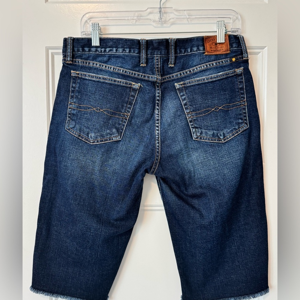 Lucky Brand Abbey Bermuda Denim Shorts Raw Hem Size 8 / 29